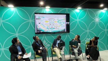 Mariyana and Cham during the Resilience Hub discussion