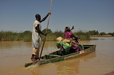 Transport after heavy floods in Burkina Faso