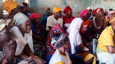 People sat listening